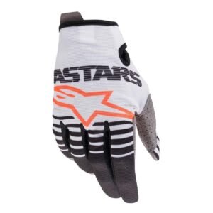 GUANTES ALPINESTAR / RADAR GLOVES BLANCO, NEGRO VIVOS NARANJAS TALLE S