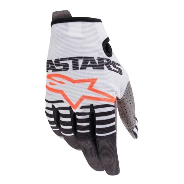 GUANTES ALPINESTAR / RADAR GLOVES BLANCO, NEGRO VIVOS NARANJAS TALLE S