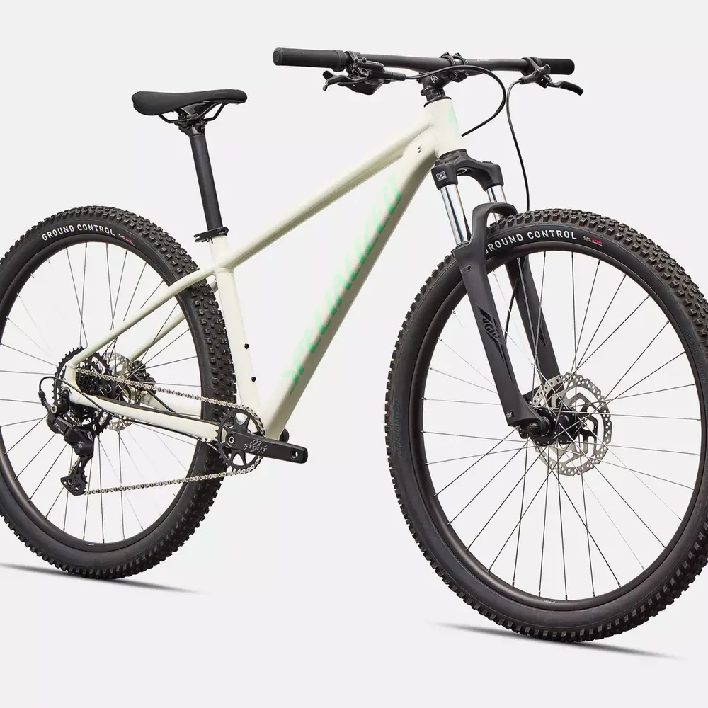 Specialized Rockhopper Sport Blanco Duna/Oasis - vista frontal detalle