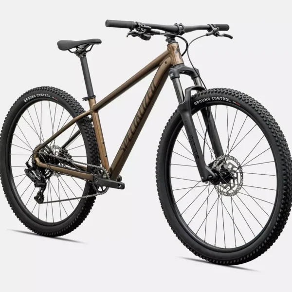 91827-63_ROCKHOPPER-SPORT-KH-BNTGLDMET-STLNMET-M---29_FDSQ Specialized Rockhopper Sport Oro Quemado/Stallion Metálico - vista frontal detalle